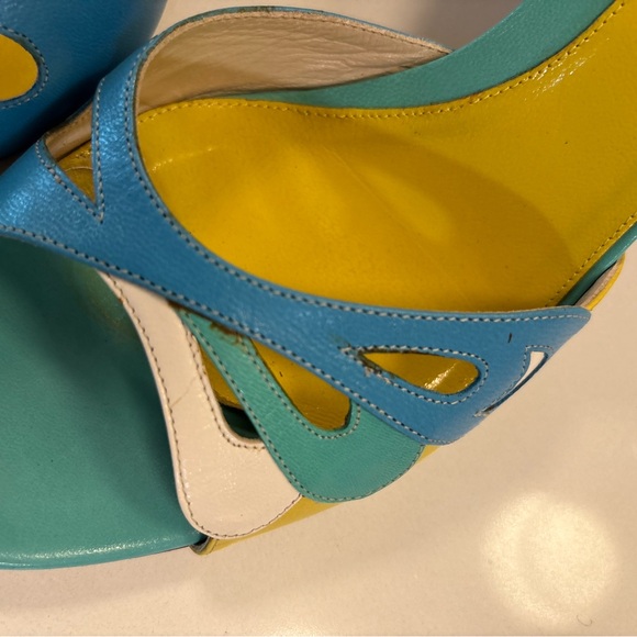 BCBGMaxAzria Turquoise and White Heels - Picture 12 of 13